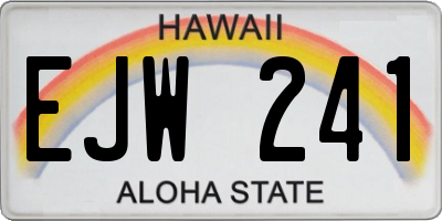 HI license plate EJW241