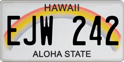 HI license plate EJW242