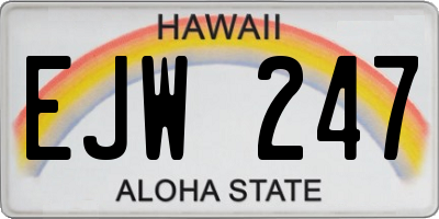 HI license plate EJW247