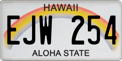 HI license plate EJW254