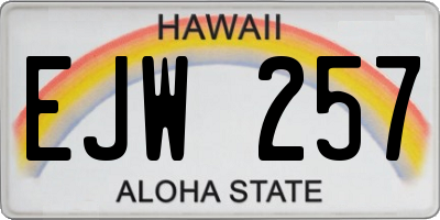 HI license plate EJW257