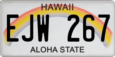 HI license plate EJW267