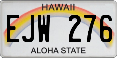HI license plate EJW276