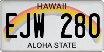 HI license plate EJW280