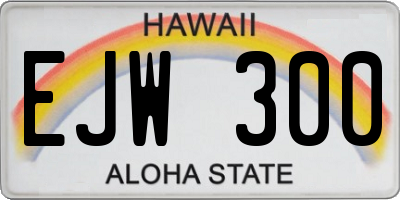 HI license plate EJW300