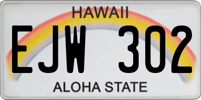 HI license plate EJW302