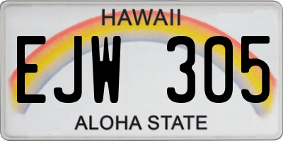 HI license plate EJW305