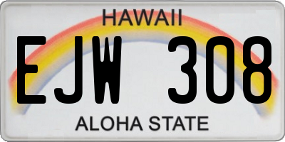 HI license plate EJW308
