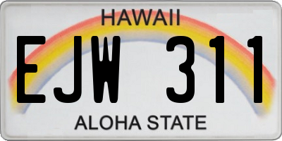 HI license plate EJW311