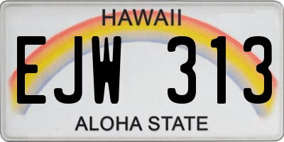 HI license plate EJW313