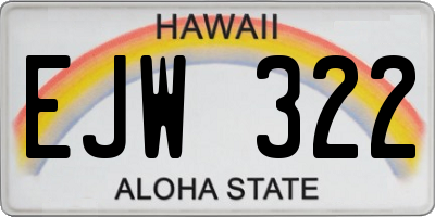 HI license plate EJW322