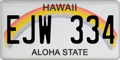 HI license plate EJW334