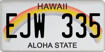 HI license plate EJW335