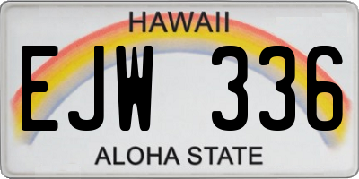 HI license plate EJW336