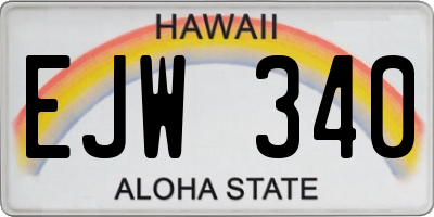 HI license plate EJW340