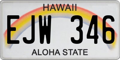 HI license plate EJW346