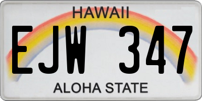 HI license plate EJW347