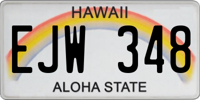 HI license plate EJW348