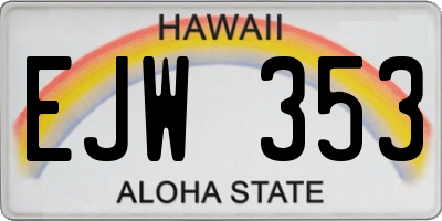 HI license plate EJW353