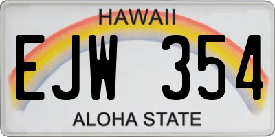 HI license plate EJW354