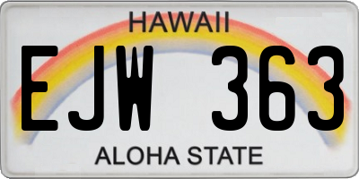 HI license plate EJW363