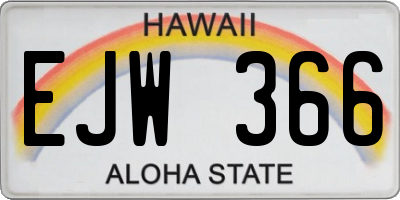 HI license plate EJW366
