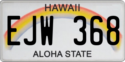 HI license plate EJW368