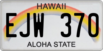 HI license plate EJW370