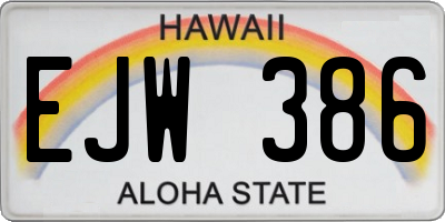 HI license plate EJW386