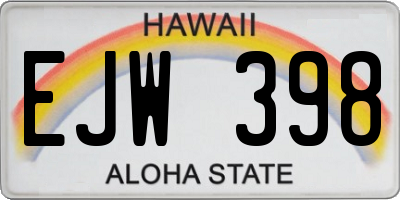 HI license plate EJW398