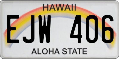 HI license plate EJW406