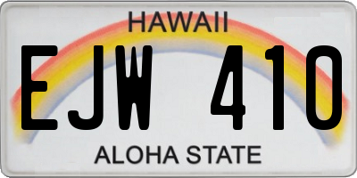 HI license plate EJW410