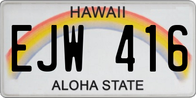 HI license plate EJW416