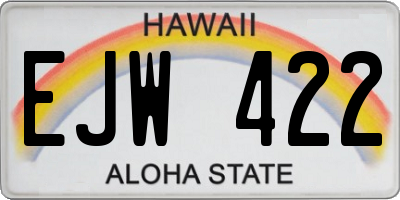 HI license plate EJW422