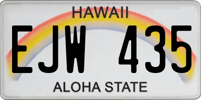 HI license plate EJW435