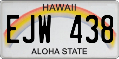 HI license plate EJW438