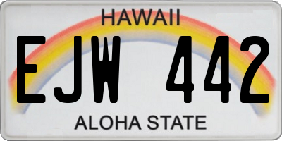 HI license plate EJW442