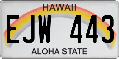 HI license plate EJW443