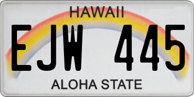 HI license plate EJW445