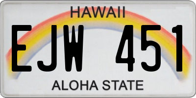 HI license plate EJW451