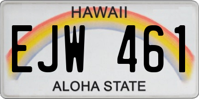 HI license plate EJW461