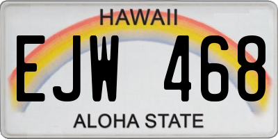 HI license plate EJW468