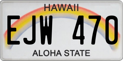 HI license plate EJW470