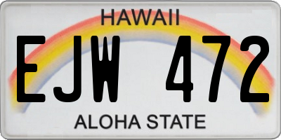HI license plate EJW472