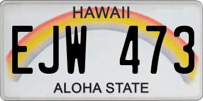 HI license plate EJW473
