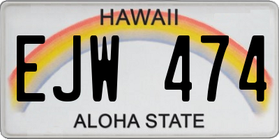 HI license plate EJW474
