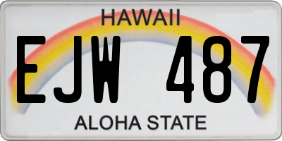 HI license plate EJW487