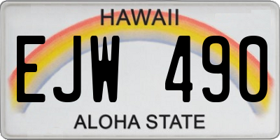 HI license plate EJW490