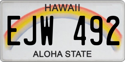 HI license plate EJW492
