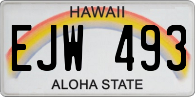 HI license plate EJW493